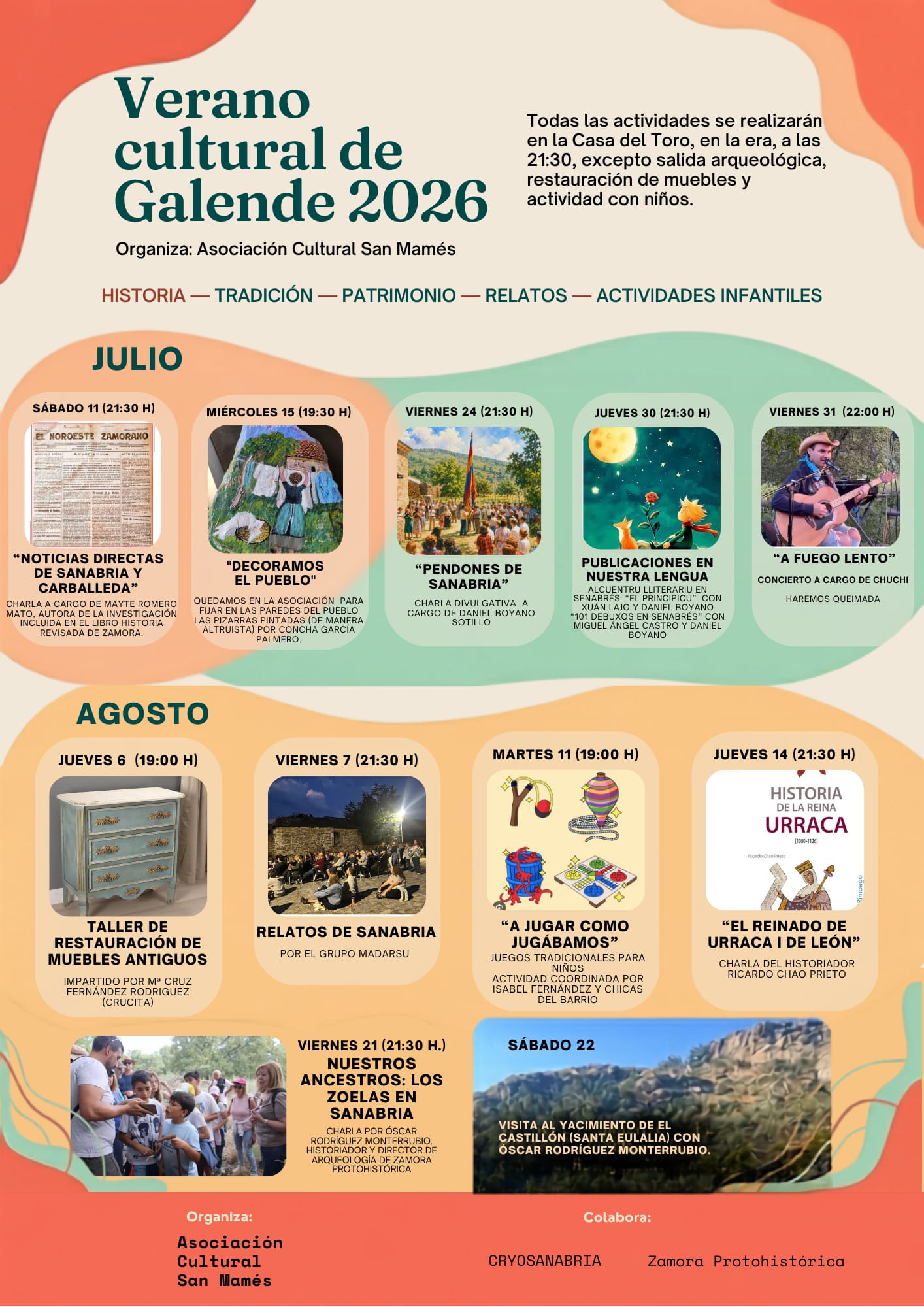 Programa del Verano Cultural de Galende 2026