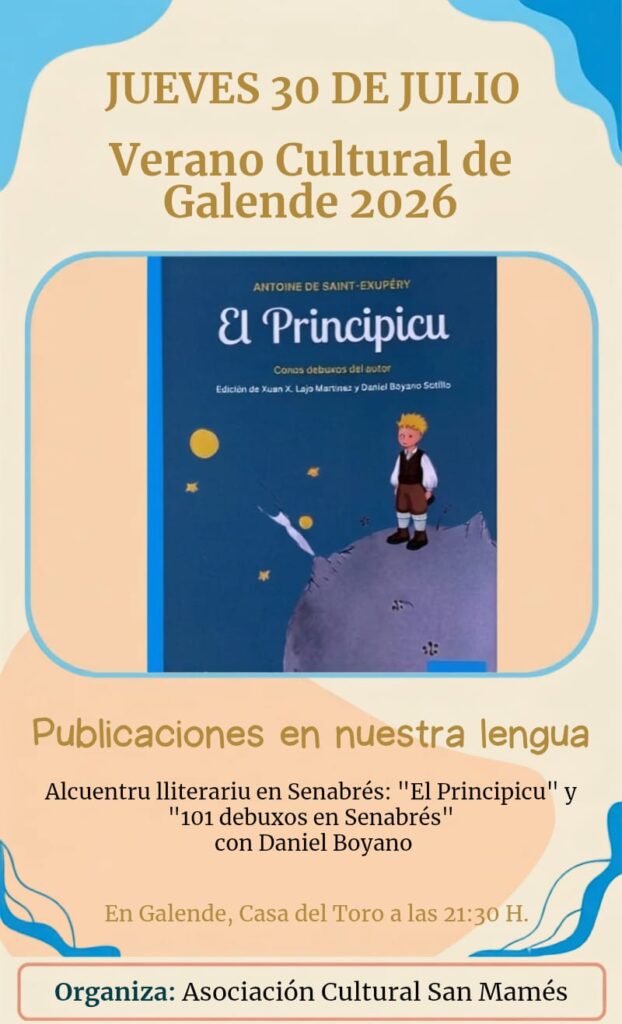 Cartel: Publicaciones en nuestra lengua: alcuentru lliterariu en senabrés